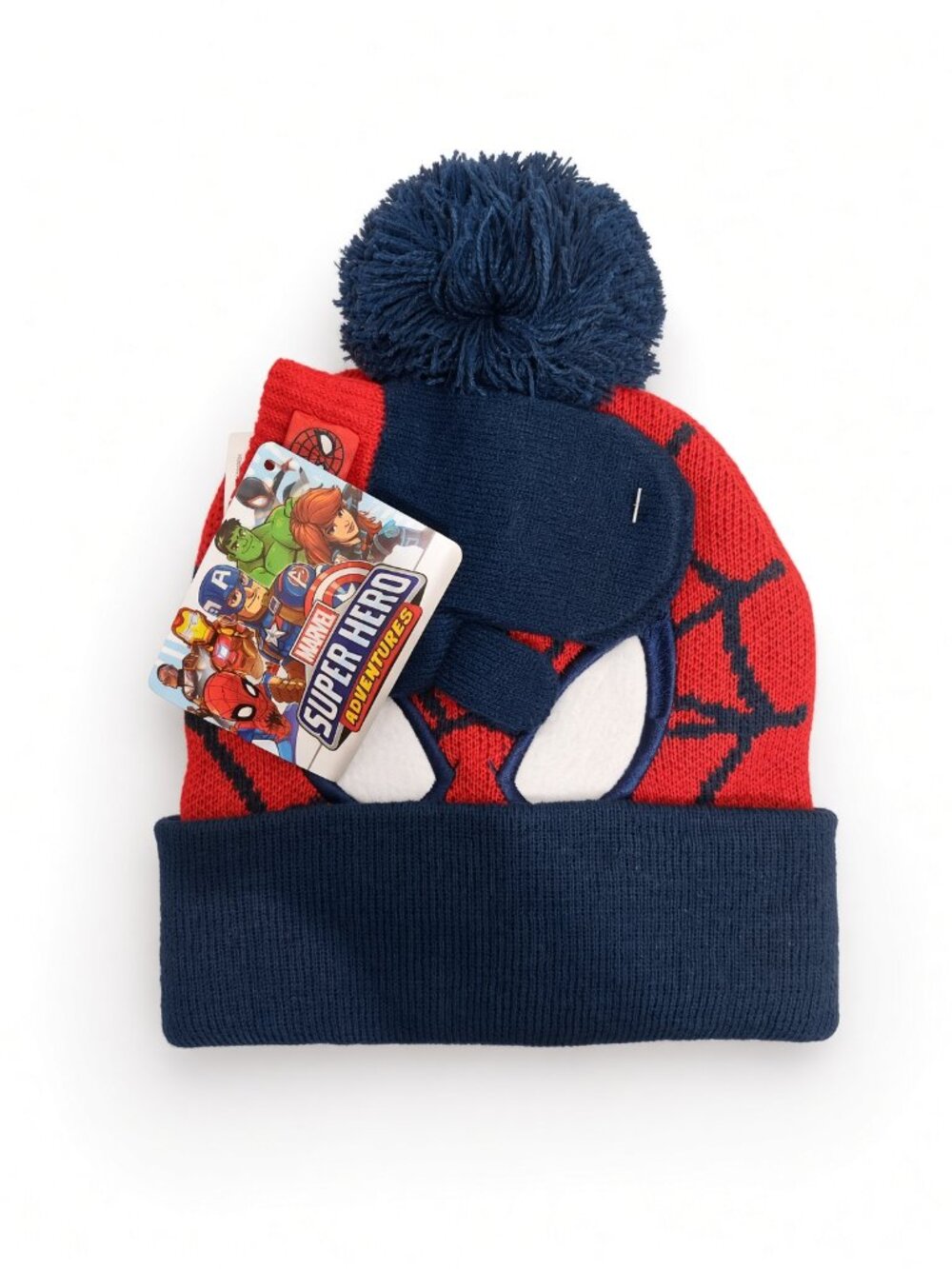 Marvel Spider-Man Kids Pom Beanie Hat One Size NWT